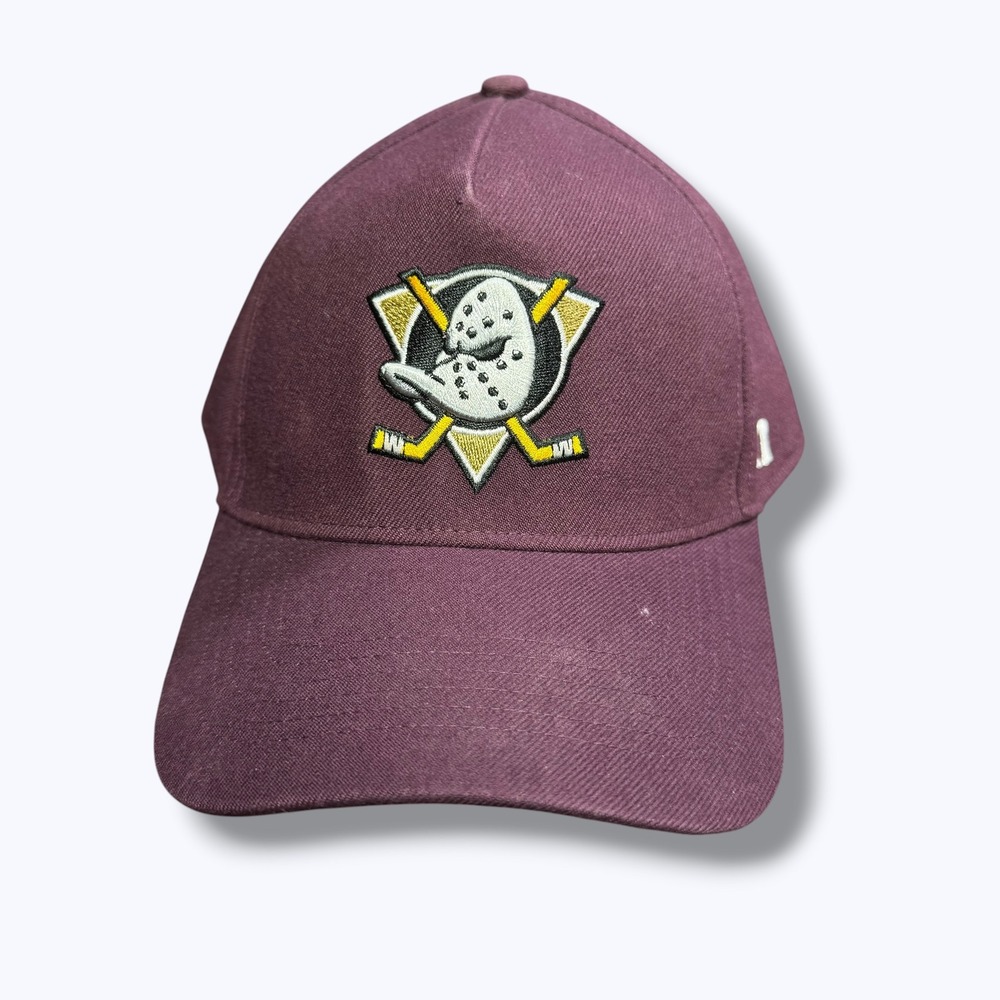 Anaheim Ducks Hat Cap Strapback Purple Twill '47 Clean Up NHL Hockey Dad Logo